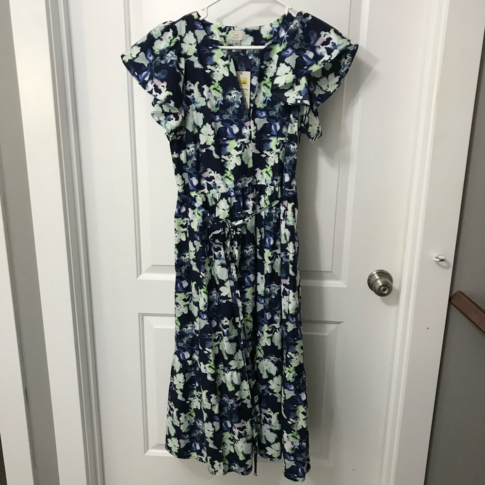 a new day Navy and White Floral Midi Dress